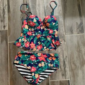 High waisted peplum bikini